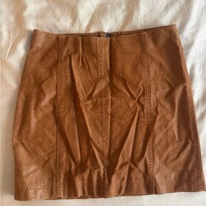 FP Brown faux Leather Mini Skirt
